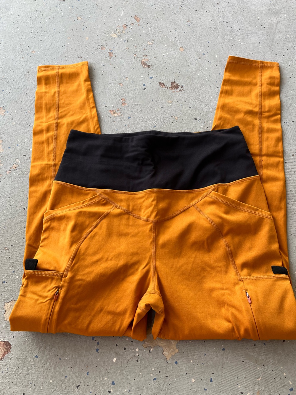 Free People Russet Orange and Black high waisted Leggings